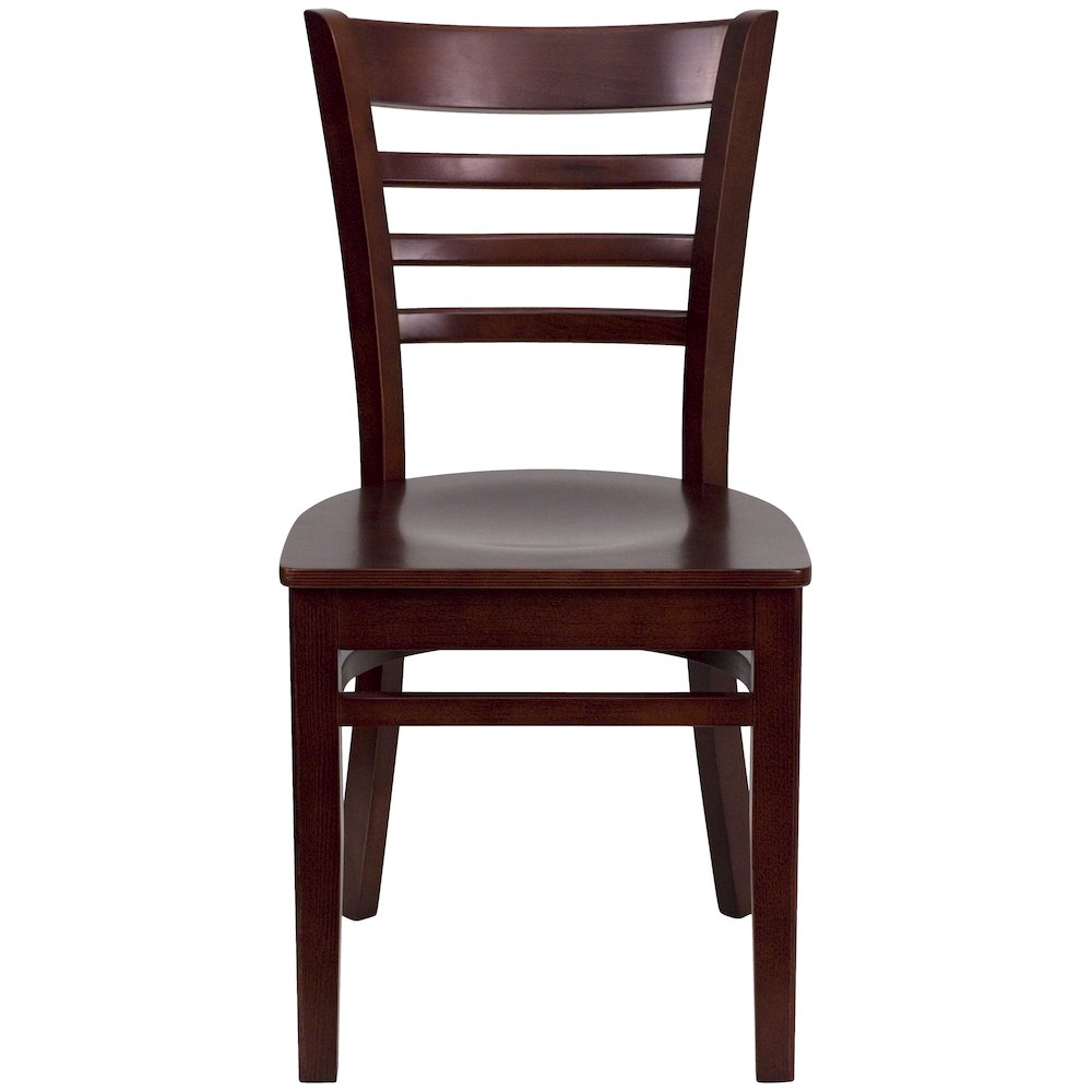 Ladder Back Mahogany Wood Restaurant Chair. Picture 8