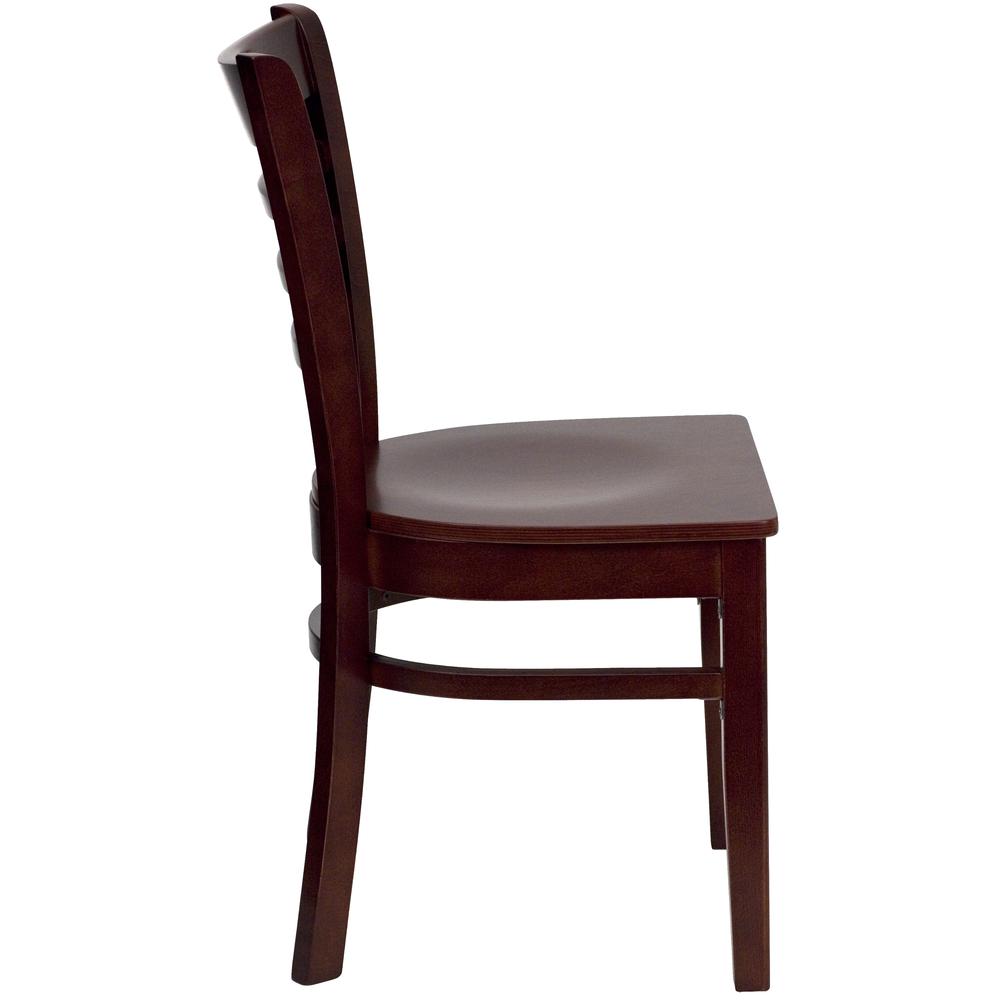 Ladder Back Mahogany Wood Restaurant Chair. Picture 2