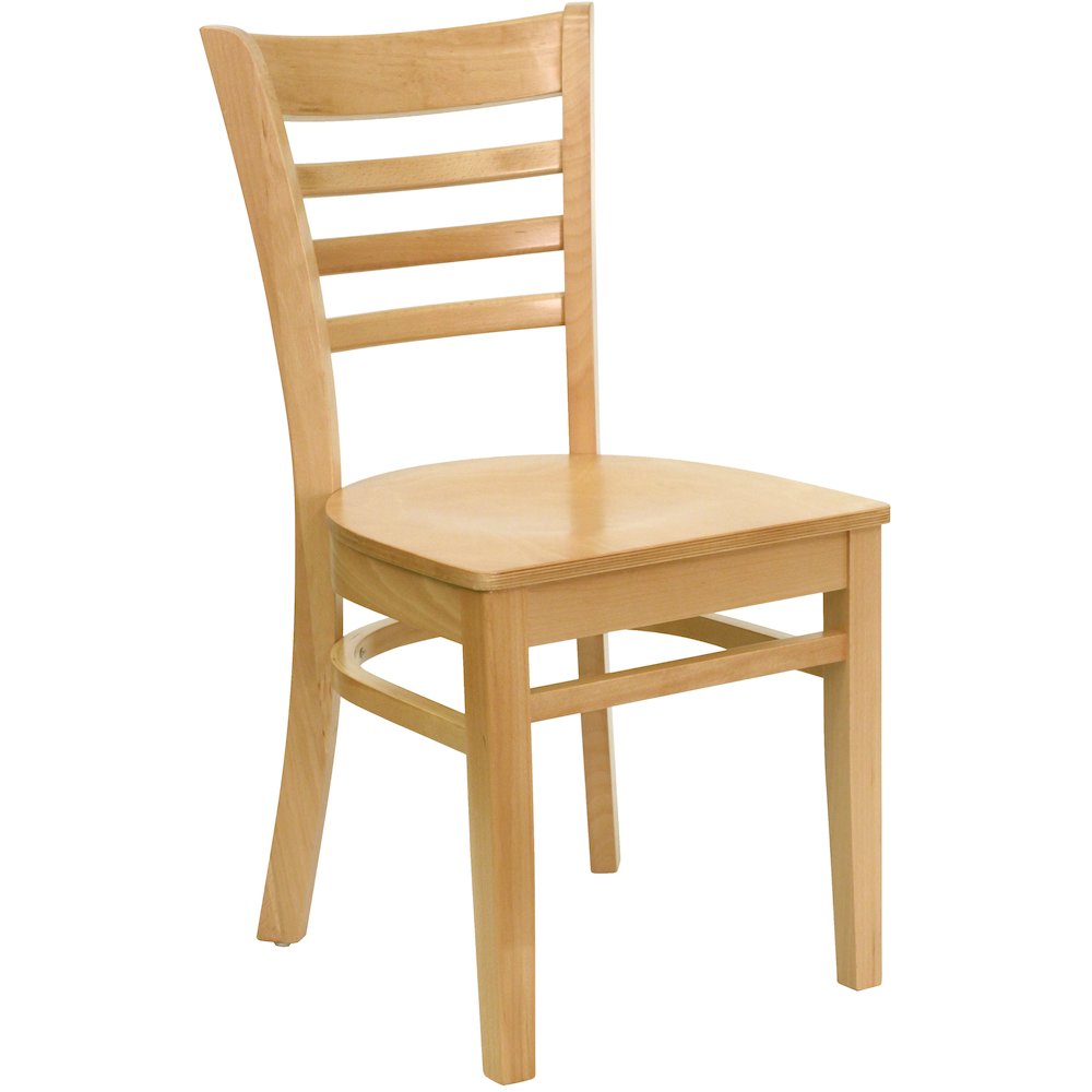 Ladder Back Natural Wood Restaurant Chair. Picture 1