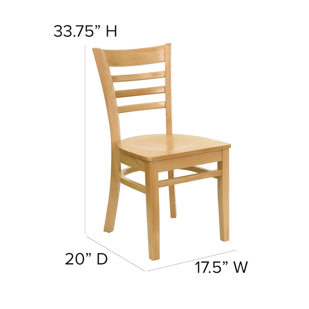 Ladder Back Natural Wood Restaurant Chair. Picture 5