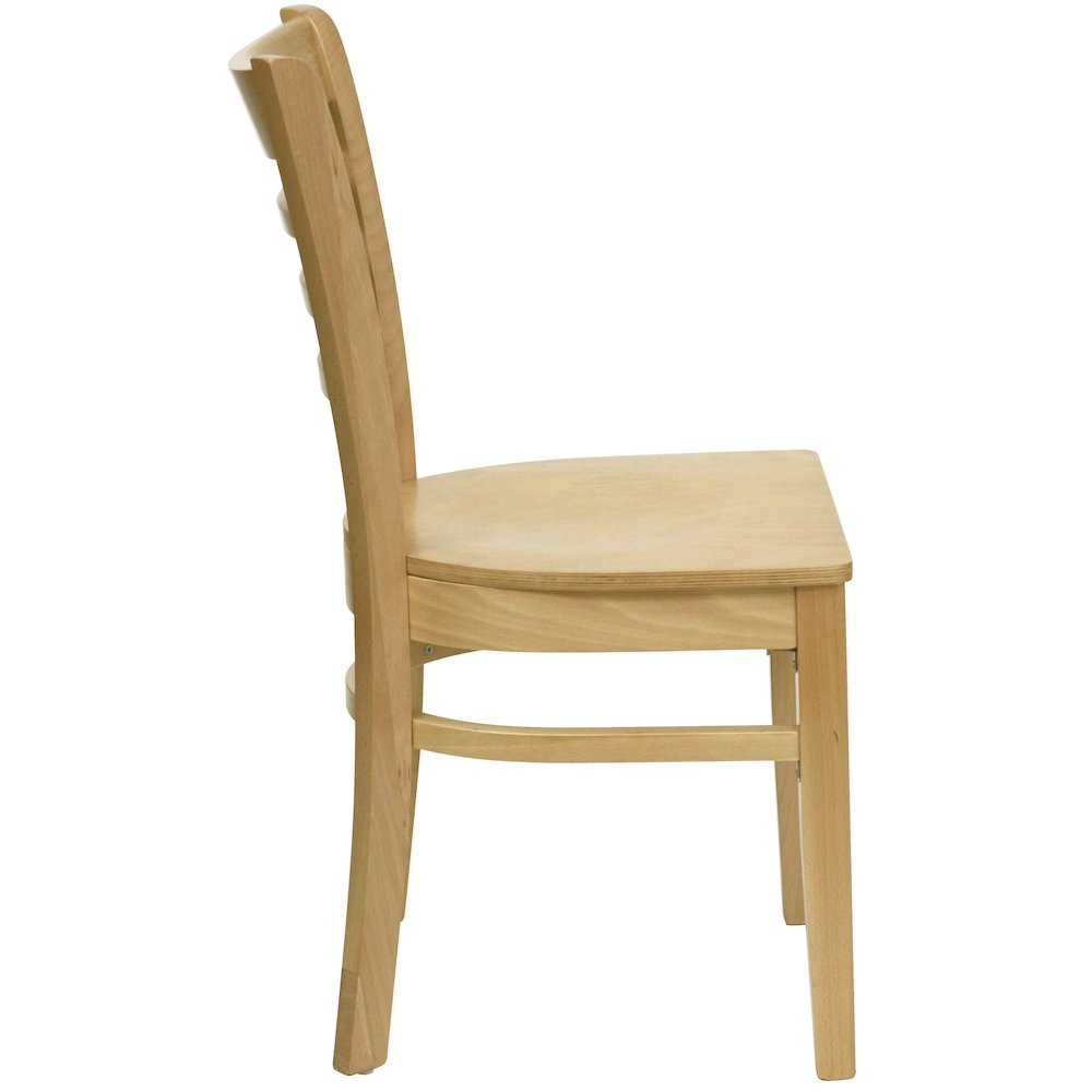 Ladder Back Natural Wood Restaurant Chair. Picture 8