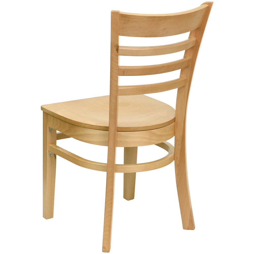 Ladder Back Natural Wood Restaurant Chair. Picture 6