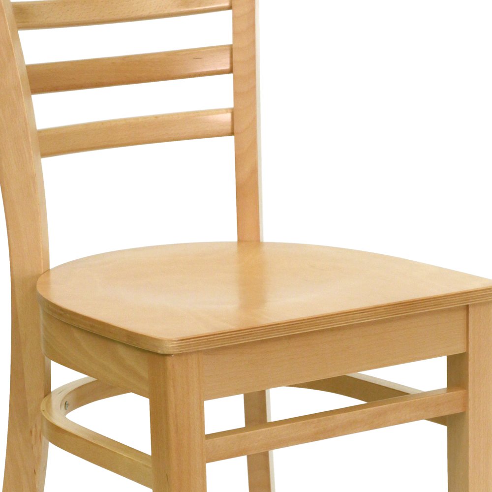 Ladder Back Natural Wood Restaurant Chair. Picture 7
