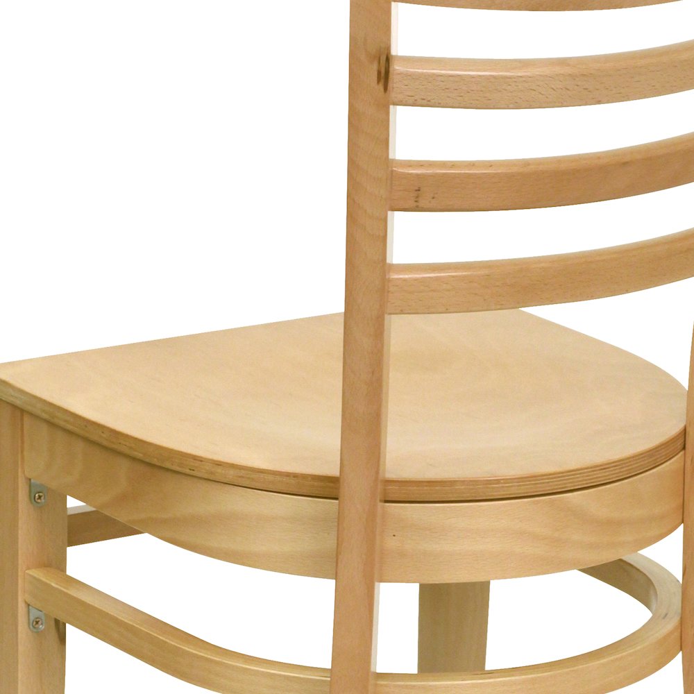 Ladder Back Natural Wood Restaurant Chair. Picture 10