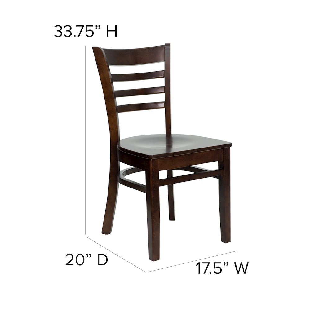 Ladder Back Walnut Wood Restaurant Chair. Picture 5