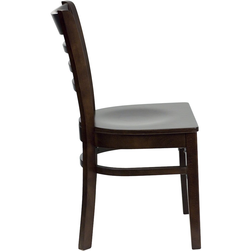 Ladder Back Walnut Wood Restaurant Chair. Picture 8