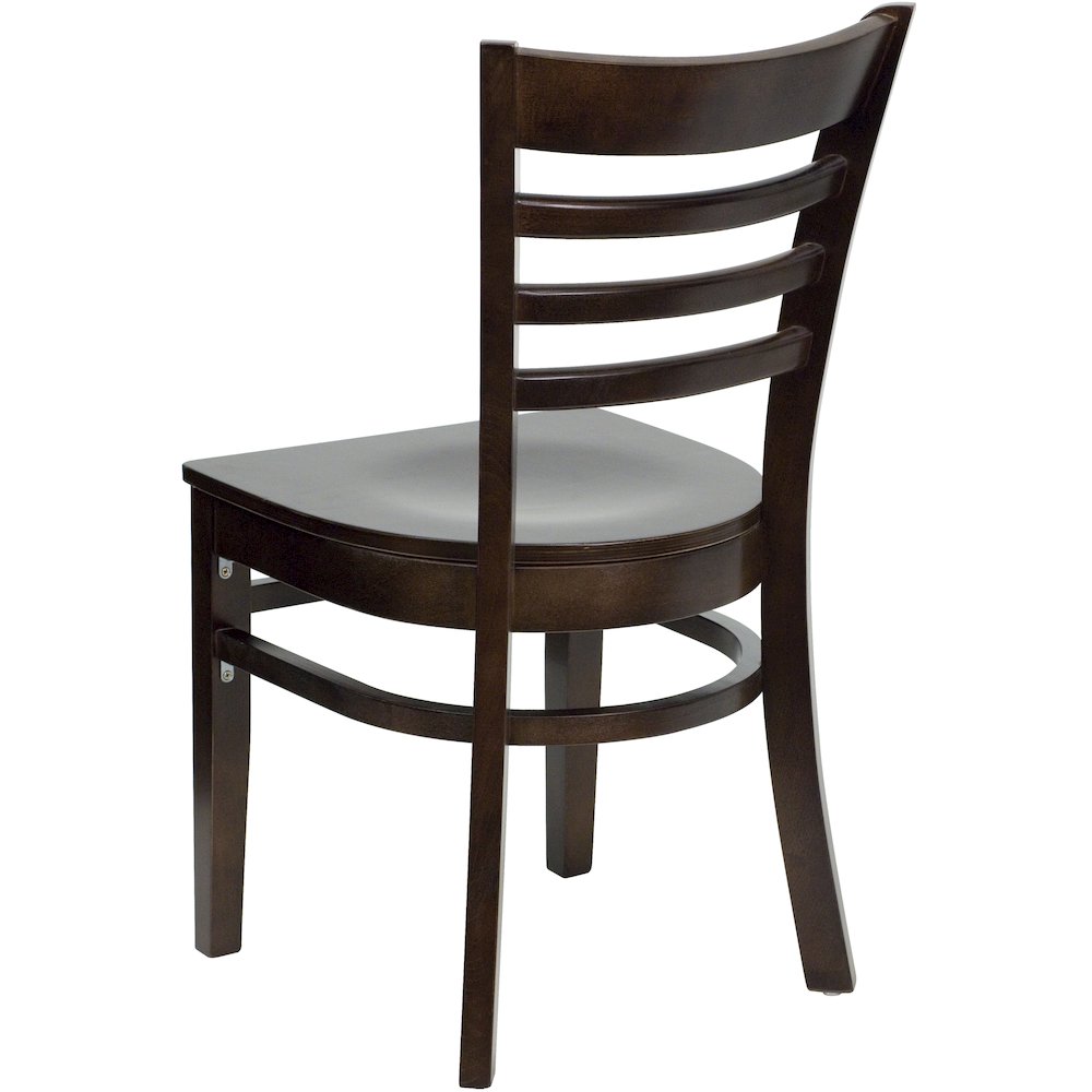 Ladder Back Walnut Wood Restaurant Chair. Picture 6