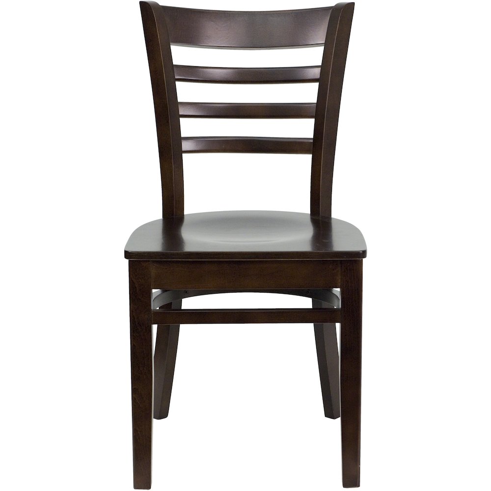 Ladder Back Walnut Wood Restaurant Chair. Picture 9