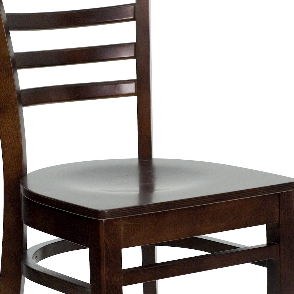 Ladder Back Walnut Wood Restaurant Chair. Picture 10