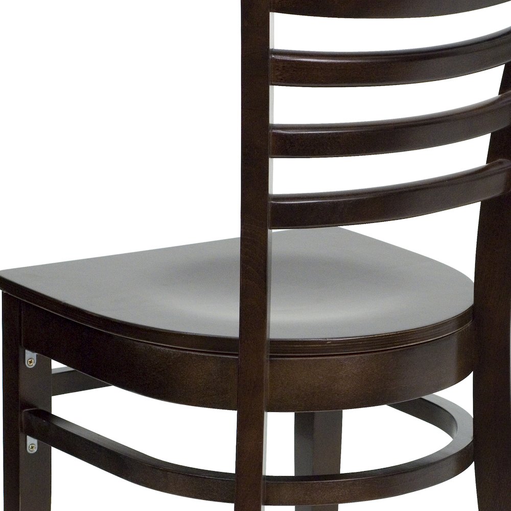 Ladder Back Walnut Wood Restaurant Chair. Picture 7