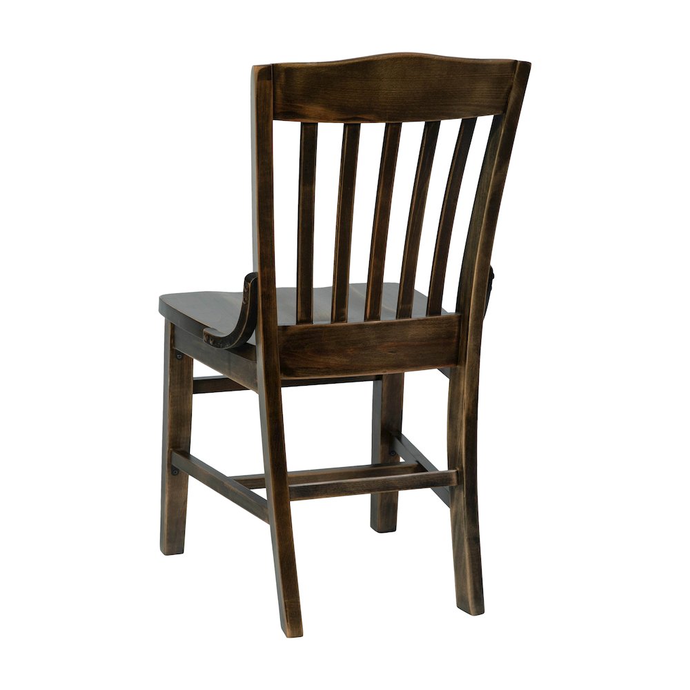 HERCULES School House Back Antique Copper Wood Restaurant Chair. Picture 7