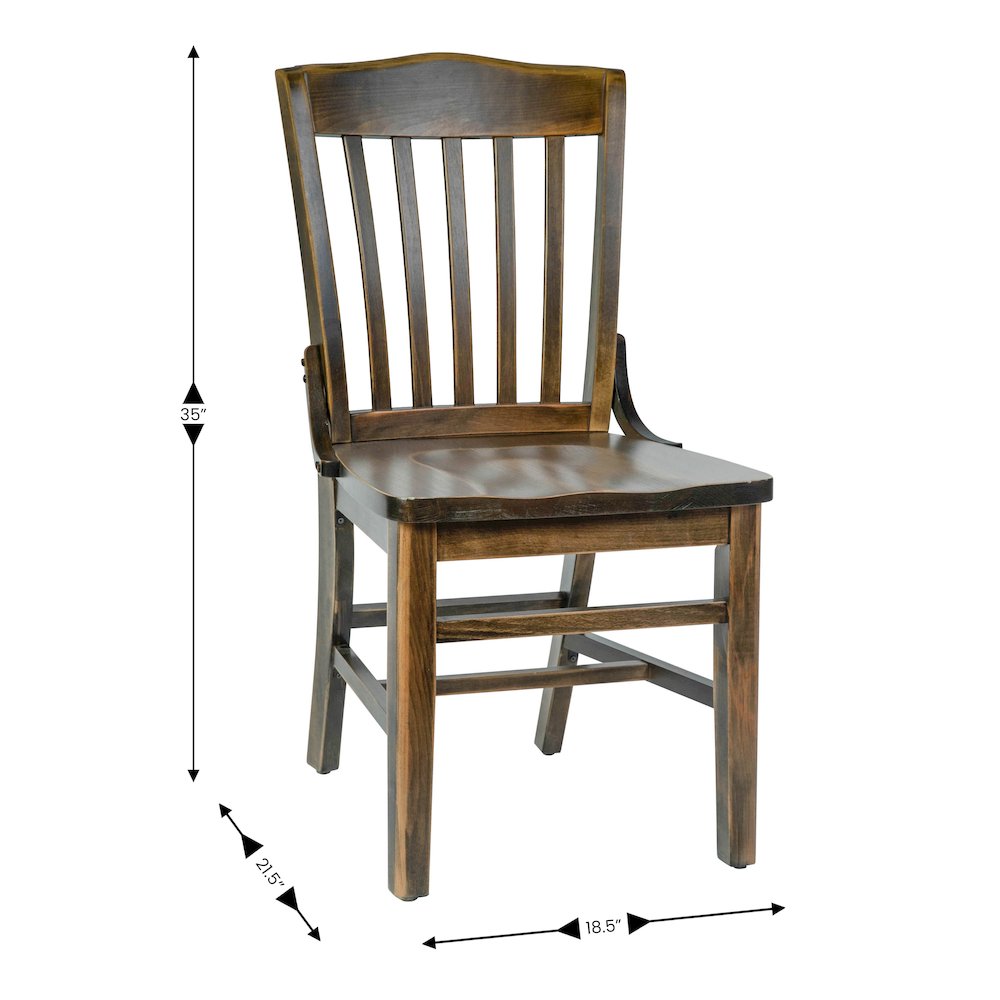 HERCULES School House Back Antique Copper Wood Restaurant Chair. Picture 5