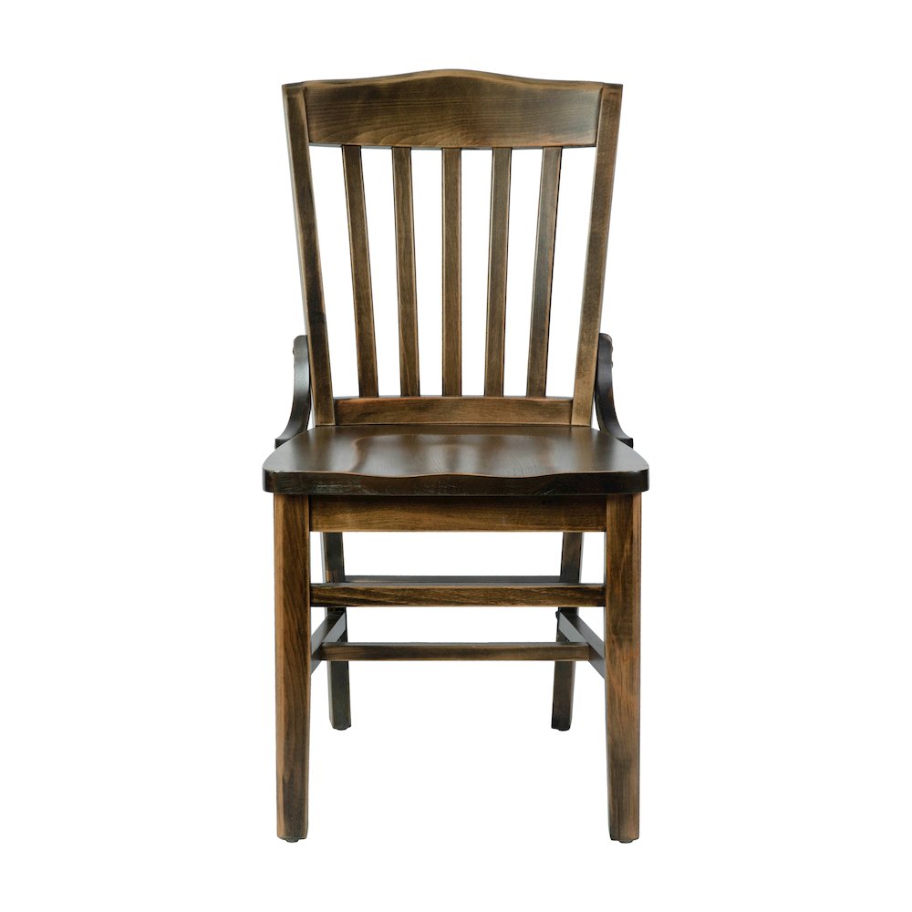HERCULES School House Back Antique Copper Wood Restaurant Chair. Picture 9