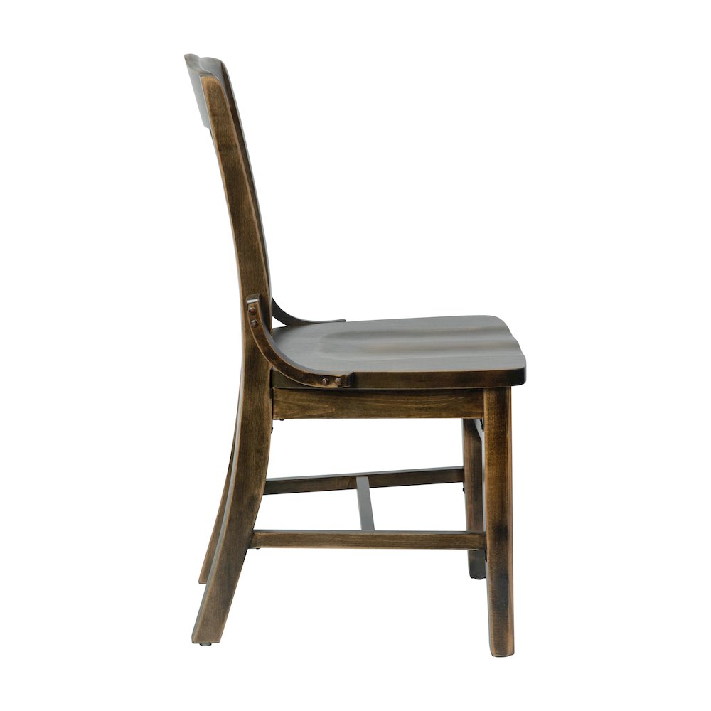 HERCULES School House Back Antique Copper Wood Restaurant Chair. Picture 8