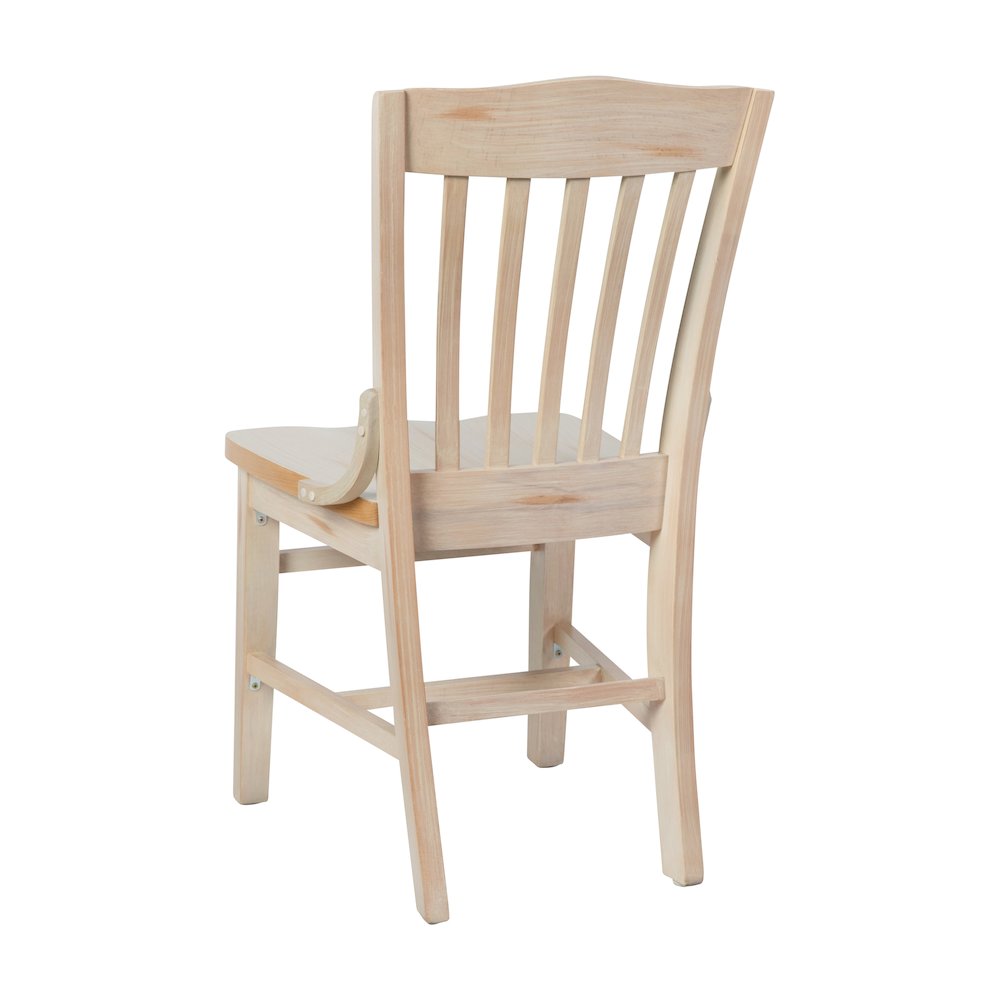 HERCULES School House Back Antique White Wood Restaurant Chair. Picture 7