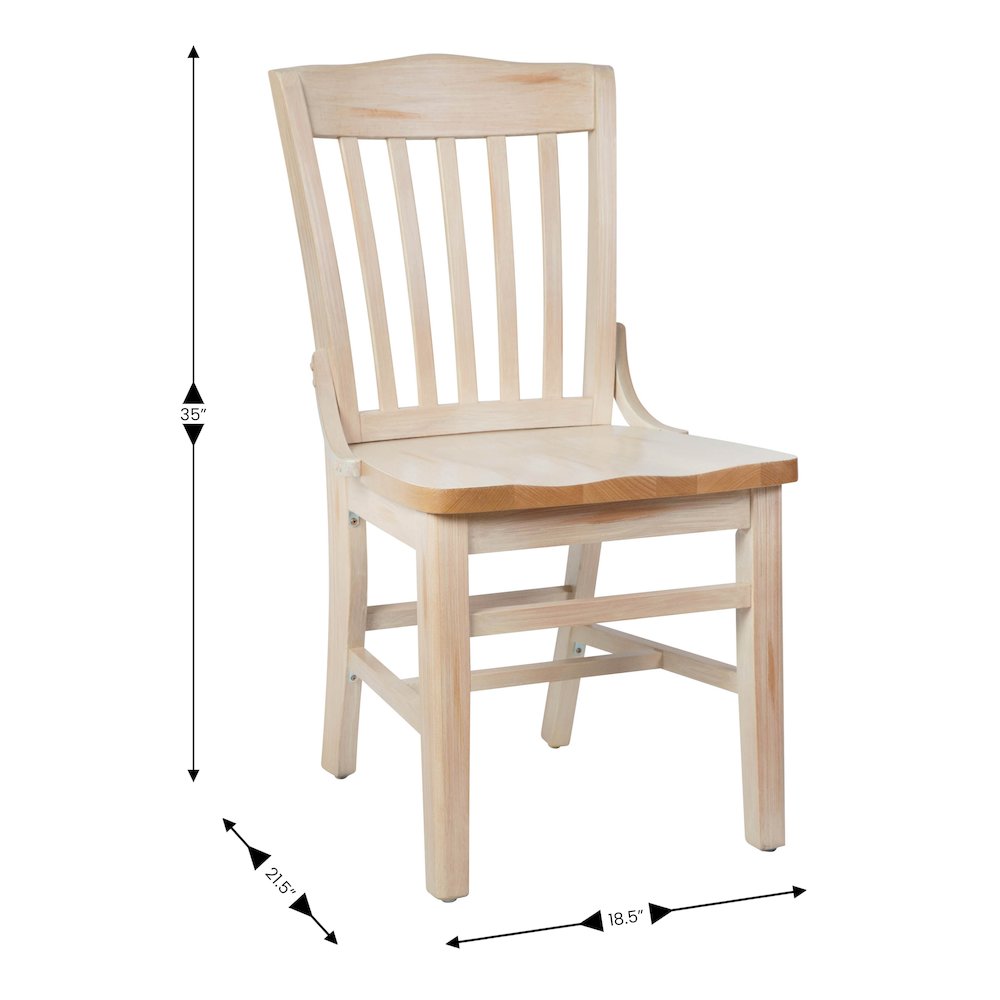 HERCULES School House Back Antique White Wood Restaurant Chair. Picture 5