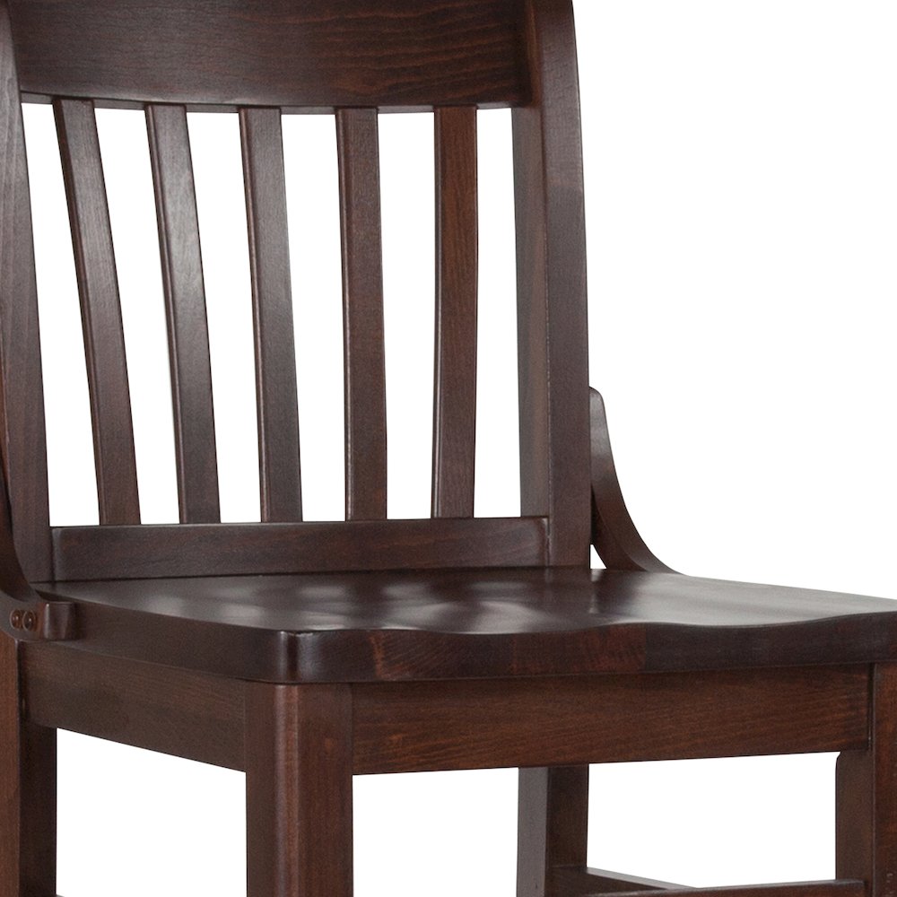 School House Back Walnut Wood Restaurant Barstool. Picture 9