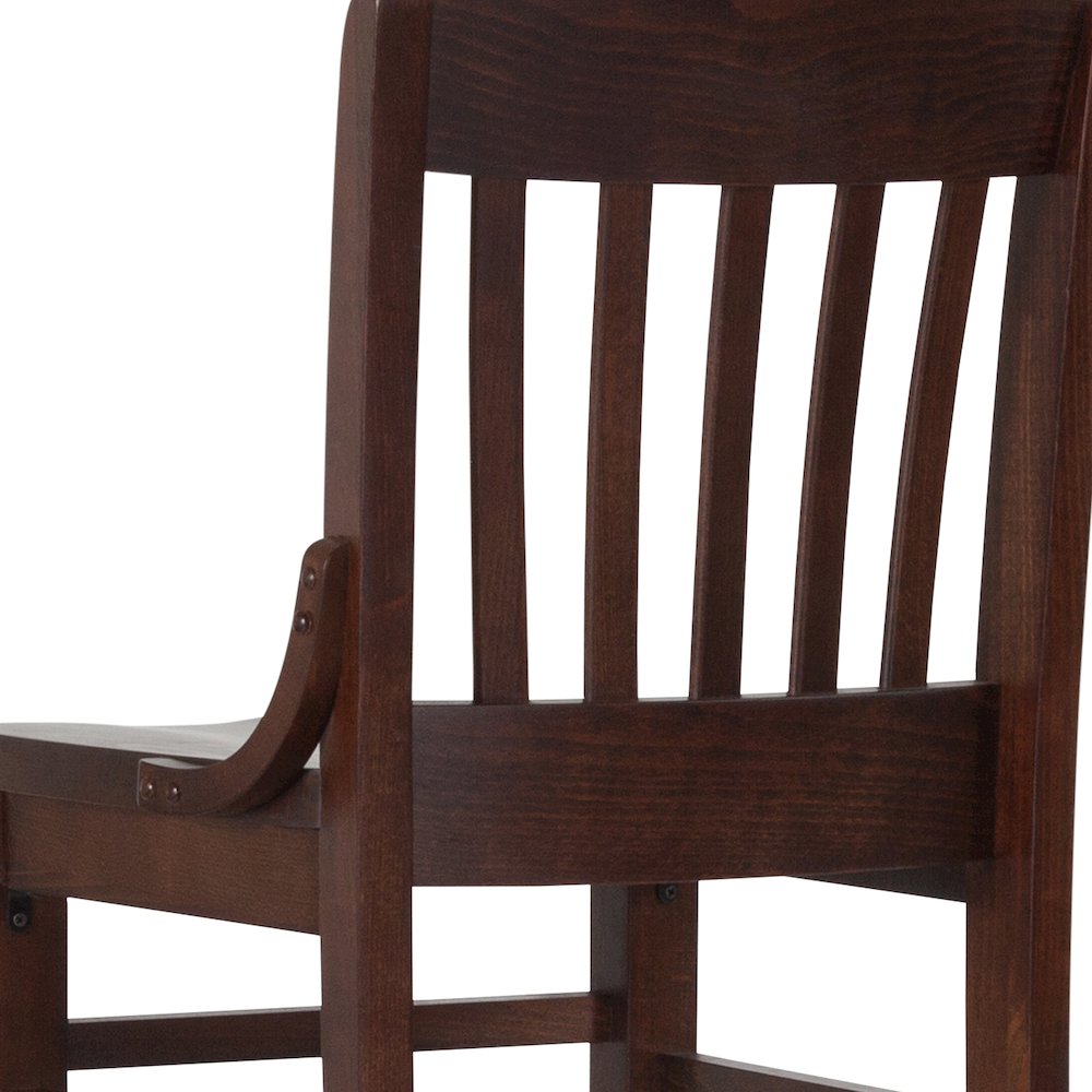 School House Back Walnut Wood Restaurant Barstool. Picture 12