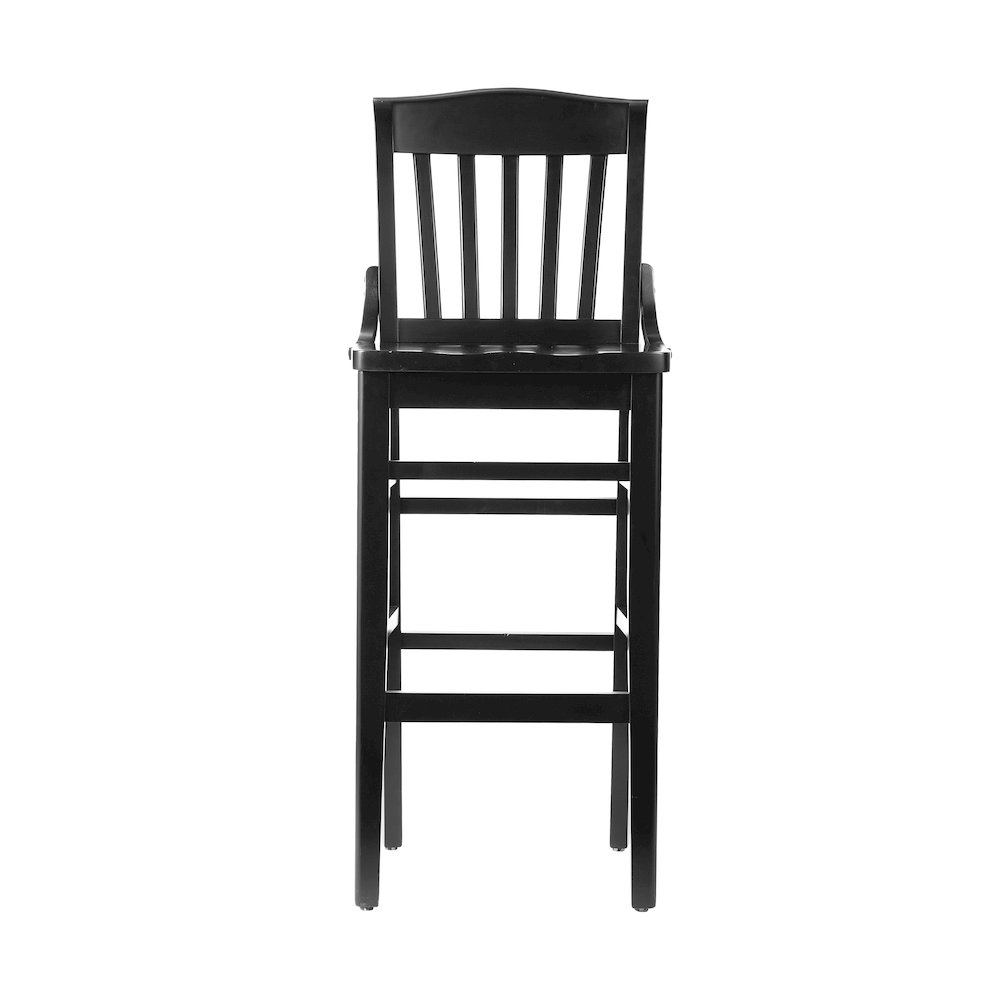 HERCULES School House Back Black Wood Restaurant Barstool. Picture 9