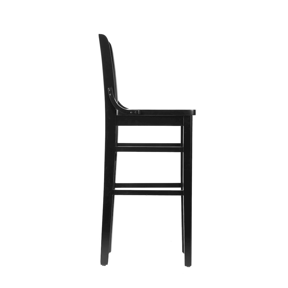 HERCULES School House Back Black Wood Restaurant Barstool. Picture 8