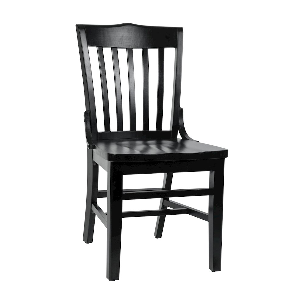 HERCULES School House Back Black Wood Restaurant Chair. Picture 1
