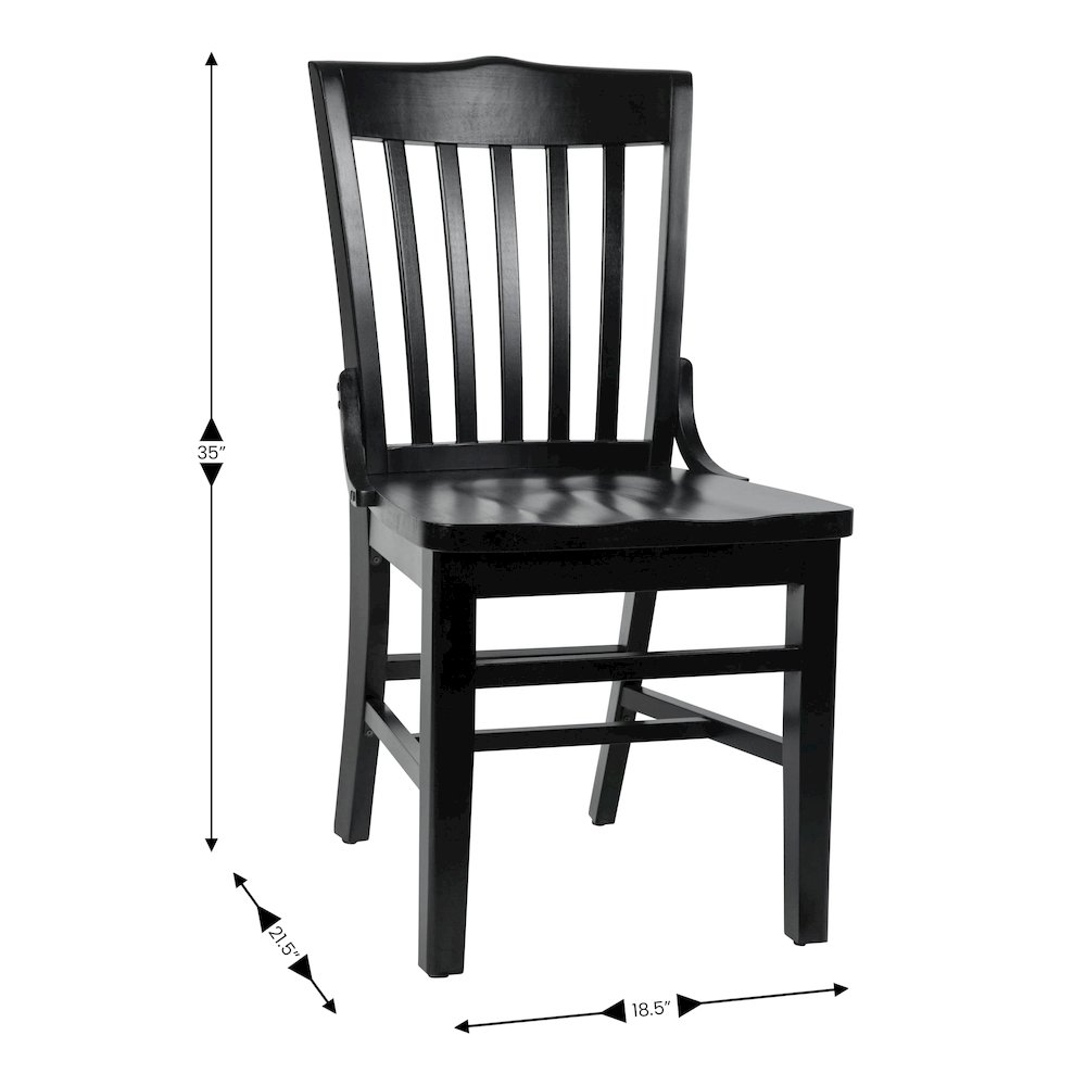 HERCULES School House Back Black Wood Restaurant Chair. Picture 5