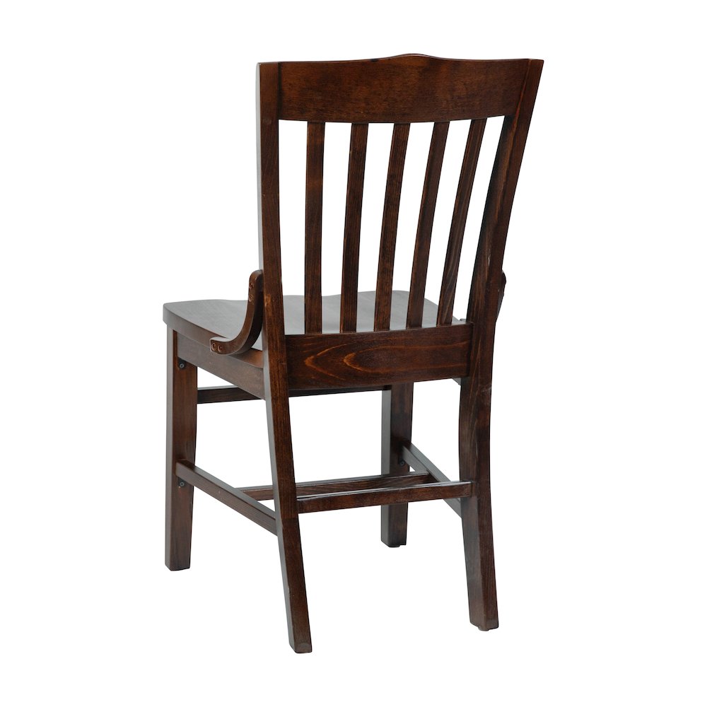 School House Back Walnut Wood Restaurant Chair. Picture 9