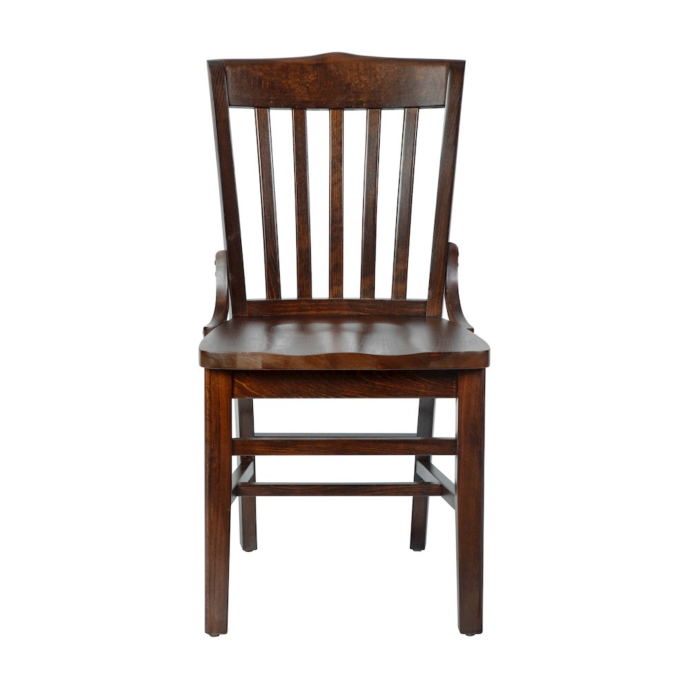 School House Back Walnut Wood Restaurant Chair. Picture 12