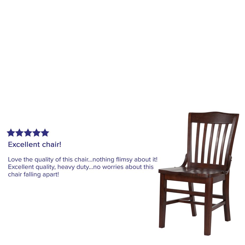 School House Back Walnut Wood Restaurant Chair. Picture 8