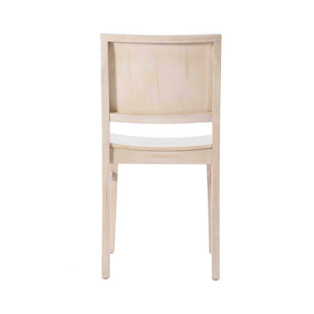 Naples Solid Wood Dining Chair with Curved Backrest and Antique White Finish. Picture 8