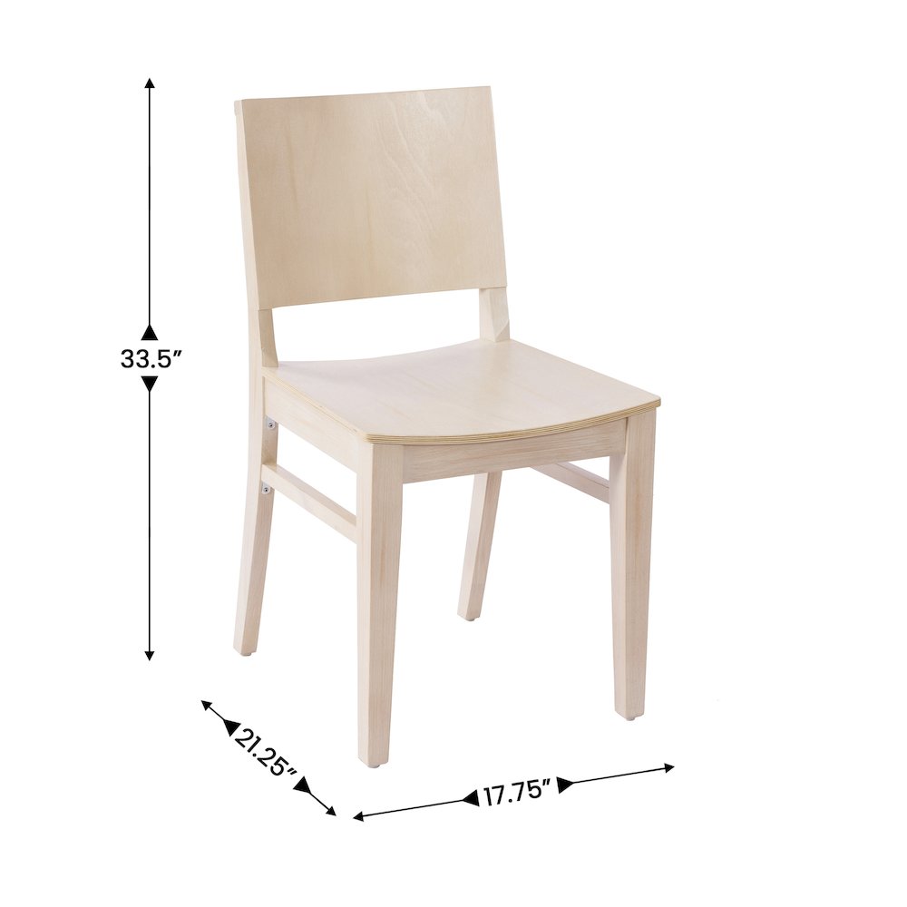 Naples Solid Wood Dining Chair with Curved Backrest and Antique White Finish. Picture 5