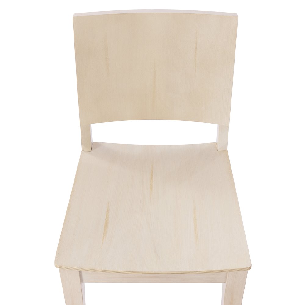 Naples Solid Wood Dining Chair with Curved Backrest and Antique White Finish. Picture 12