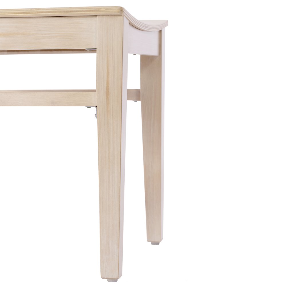 Naples Solid Wood Dining Chair with Curved Backrest and Antique White Finish. Picture 13