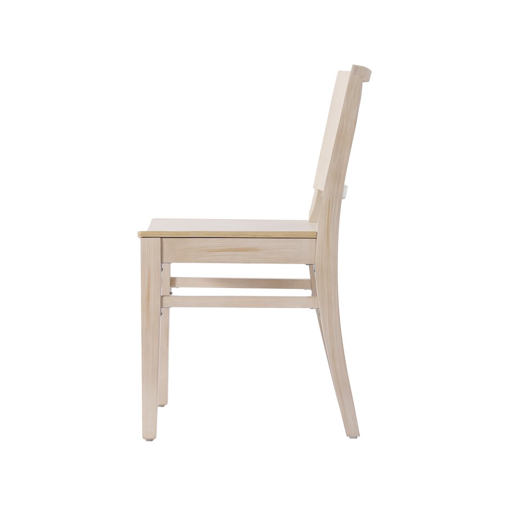 Naples Solid Wood Dining Chair with Curved Backrest and Antique White Finish. Picture 10