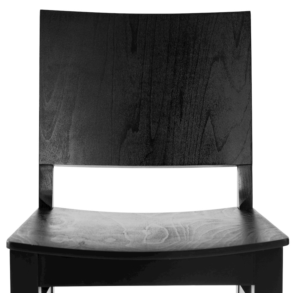 Naples Solid Wood Dining Chair with Curved Backrest and Black Finish. Picture 9