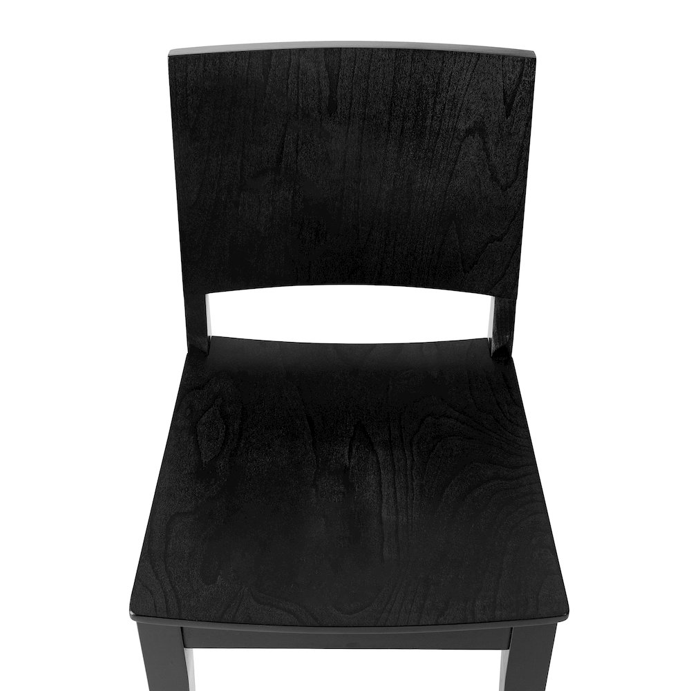 Naples Solid Wood Dining Chair with Curved Backrest and Black Finish. Picture 12