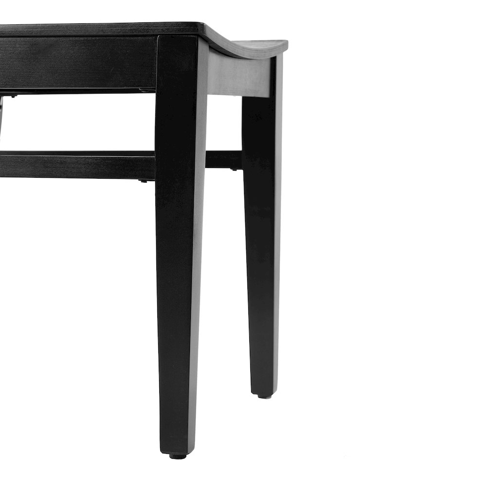 Naples Solid Wood Dining Chair with Curved Backrest and Black Finish. Picture 13