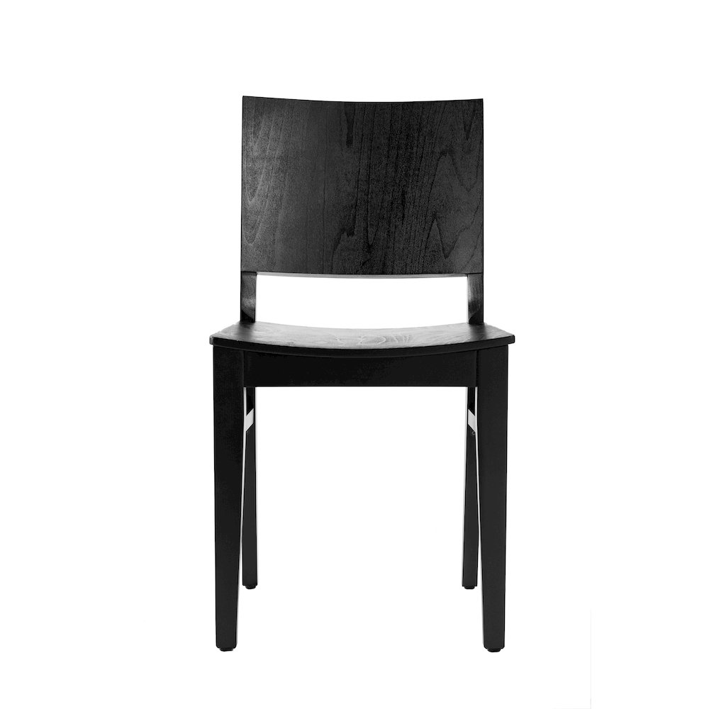 Naples Solid Wood Dining Chair with Curved Backrest and Black Finish. Picture 11