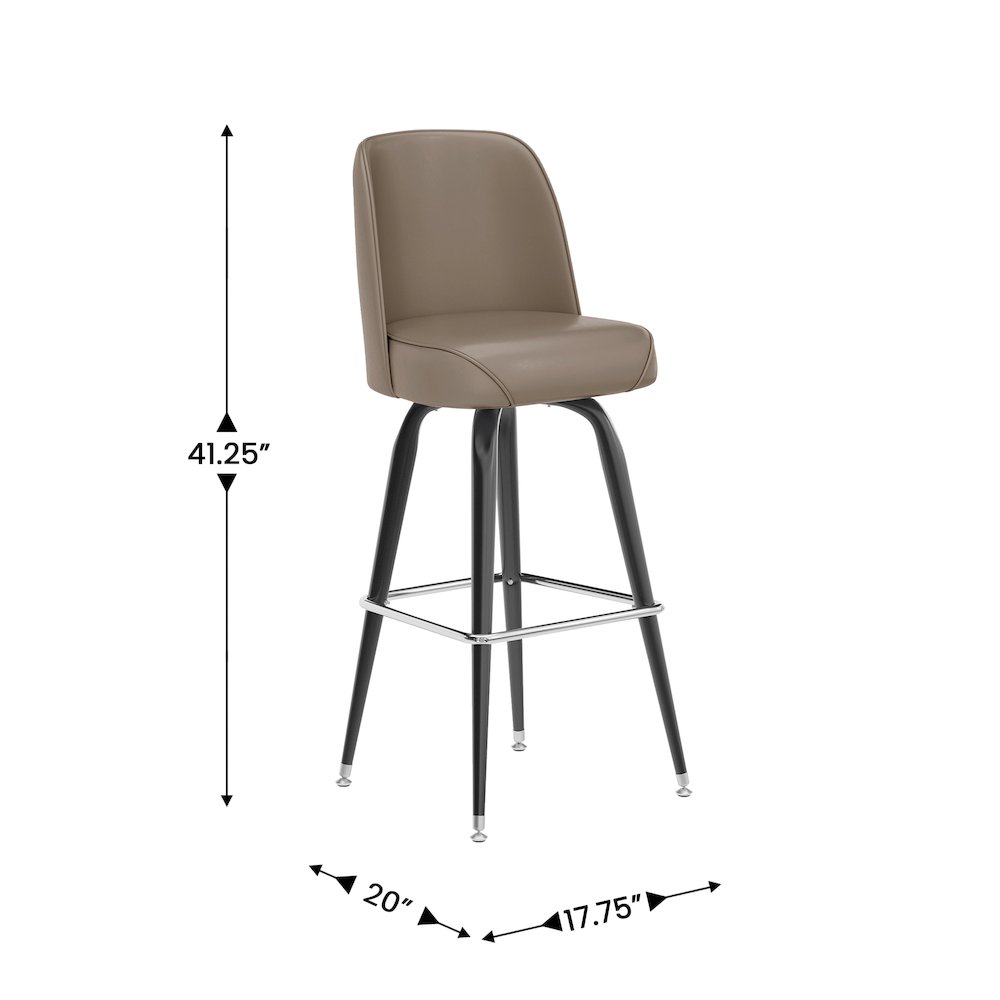 James Commercial Grade Metal Barstool with Beige Swivel Bucket Seat. Picture 5