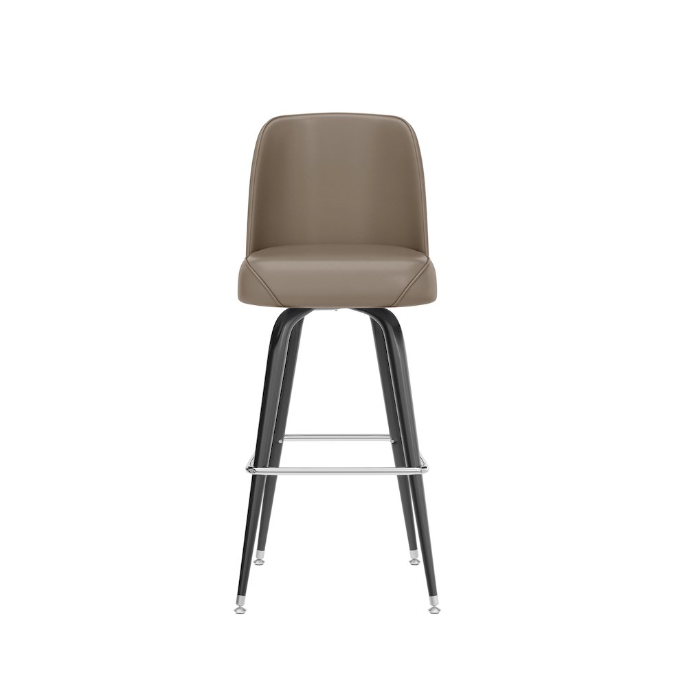 James Commercial Grade Metal Barstool with Beige Swivel Bucket Seat. Picture 10