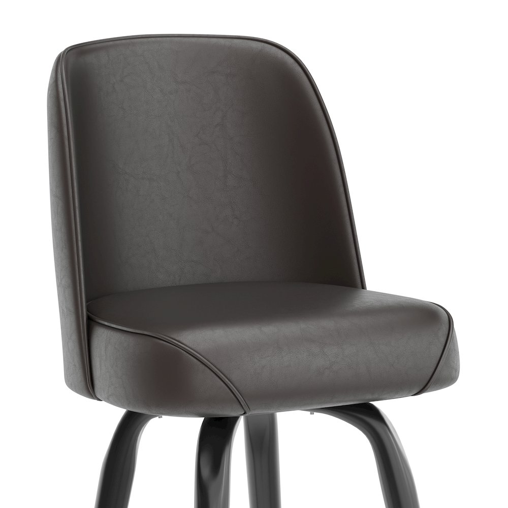 James Commercial Grade Metal Barstool with Dark Brown Swivel Bucket Seat. Picture 8