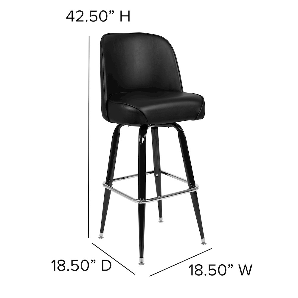 Metal Barstool with Swivel Bucket Seat. Picture 6