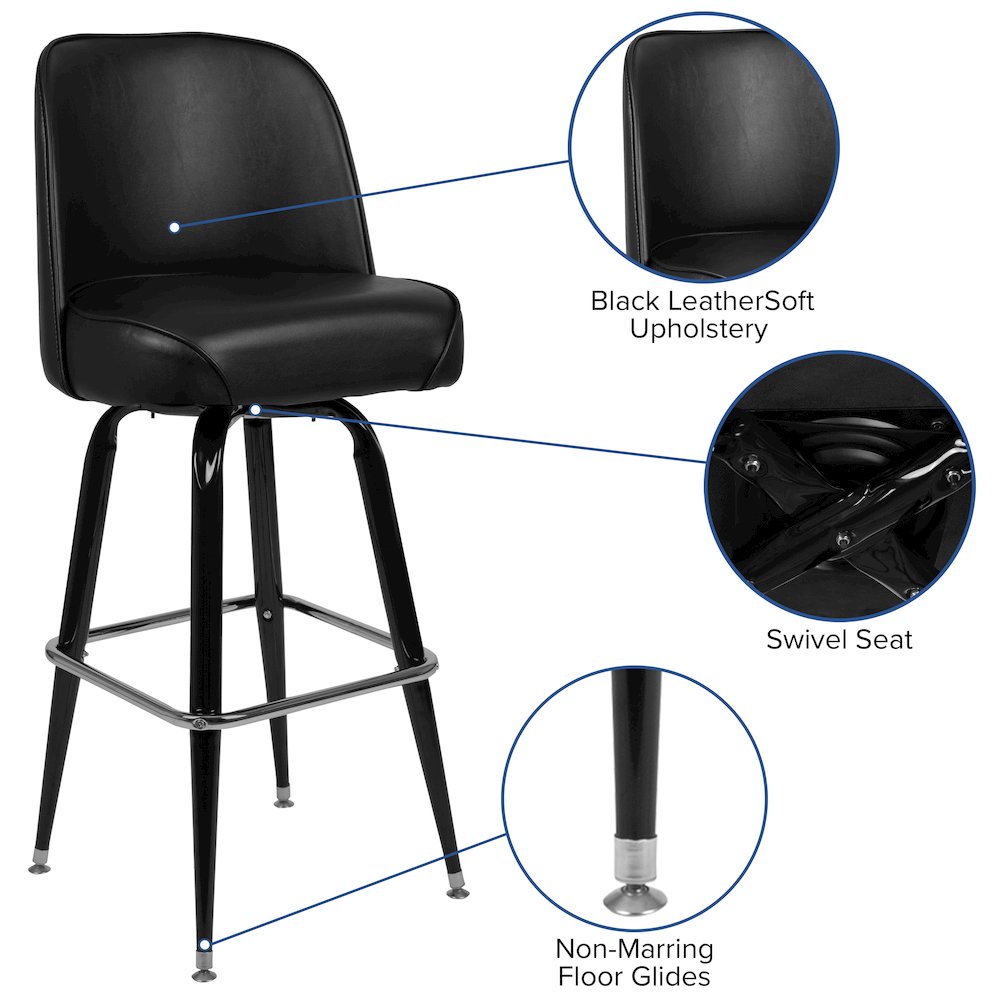 Metal Barstool with Swivel Bucket Seat. Picture 5