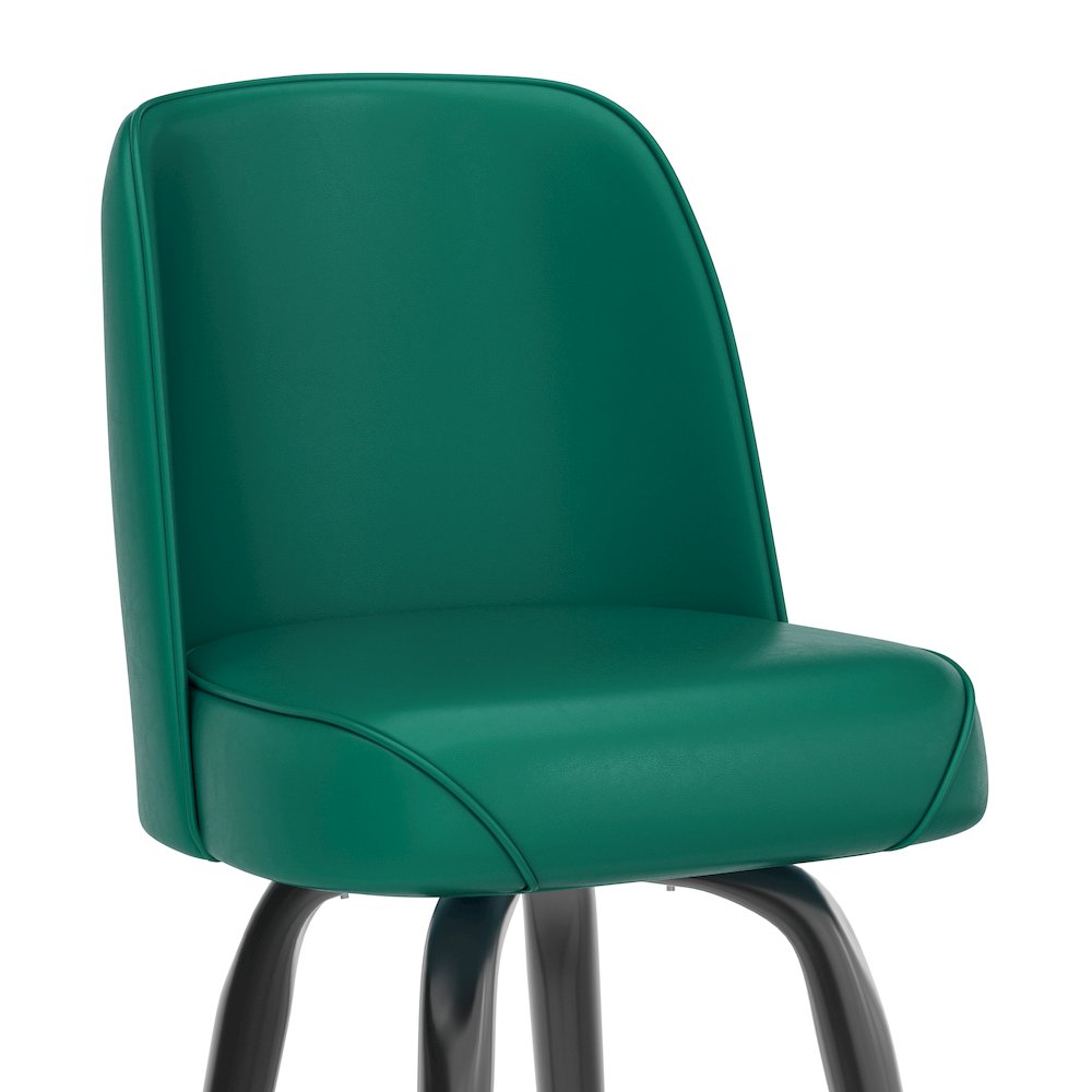 James Commercial Grade Metal Barstool with Green Swivel Bucket Seat. Picture 8