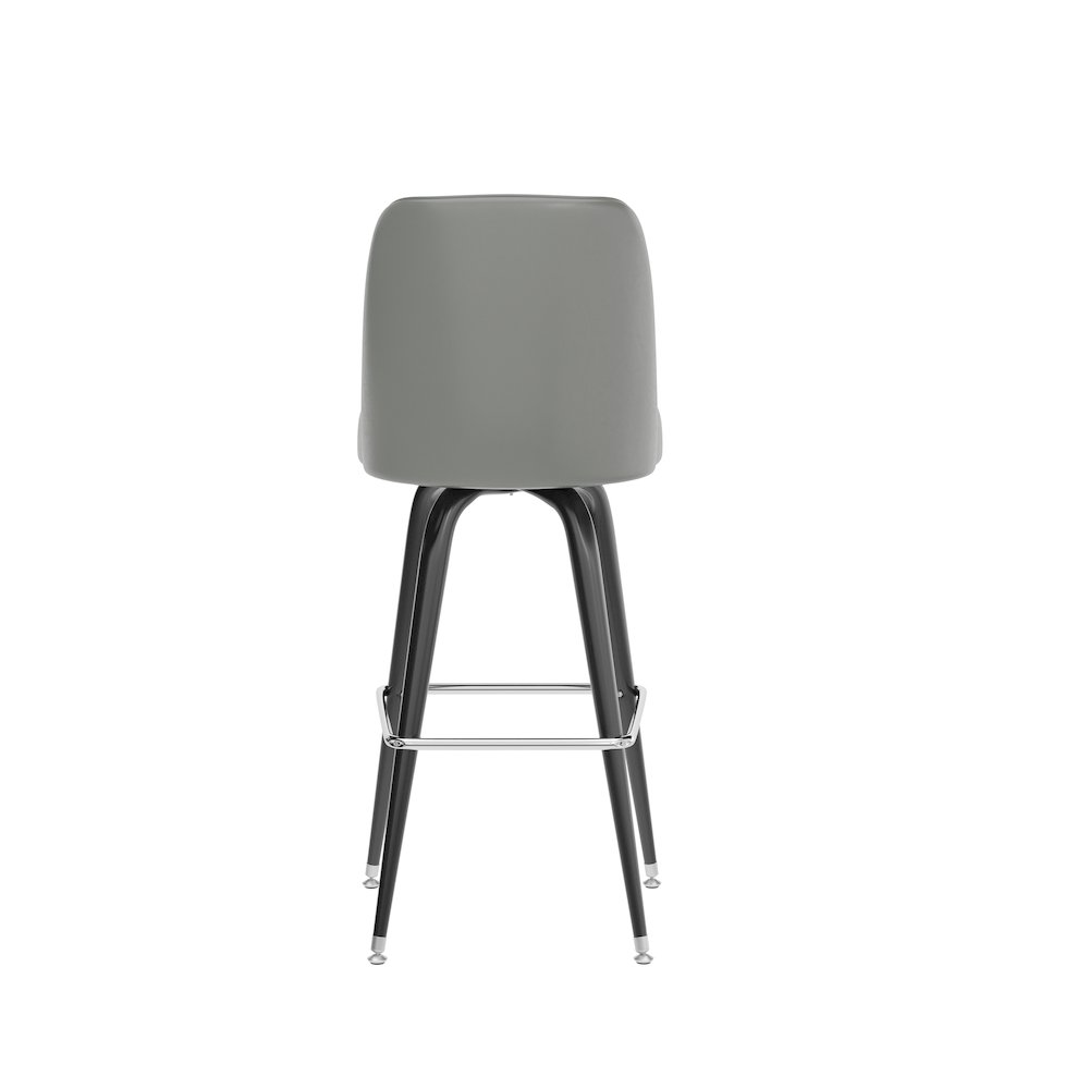 James Commercial Grade Metal Barstool with Gray Swivel Bucket Seat. Picture 7