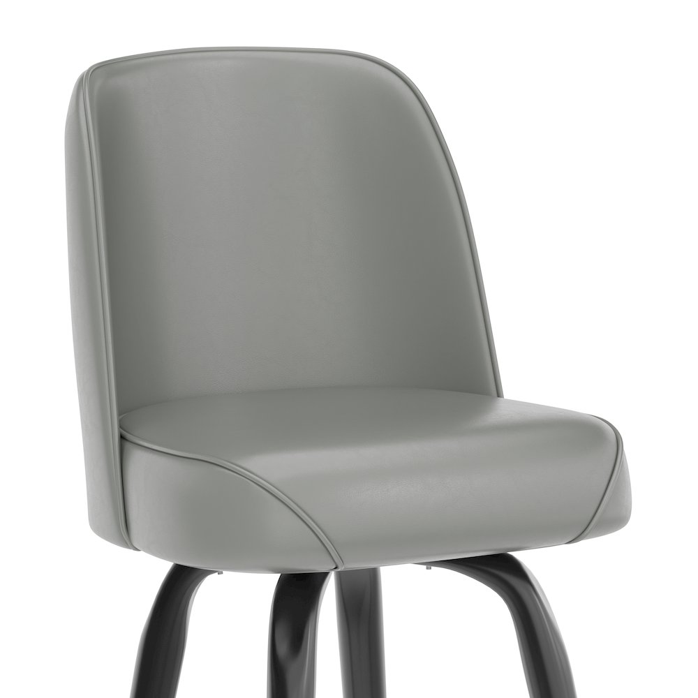 James Commercial Grade Metal Barstool with Gray Swivel Bucket Seat. Picture 8