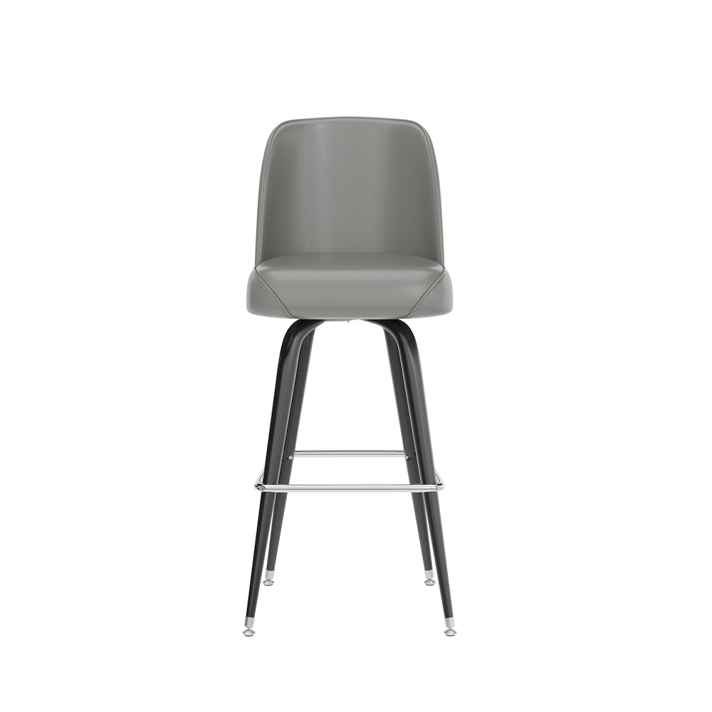 James Commercial Grade Metal Barstool with Gray Swivel Bucket Seat. Picture 10