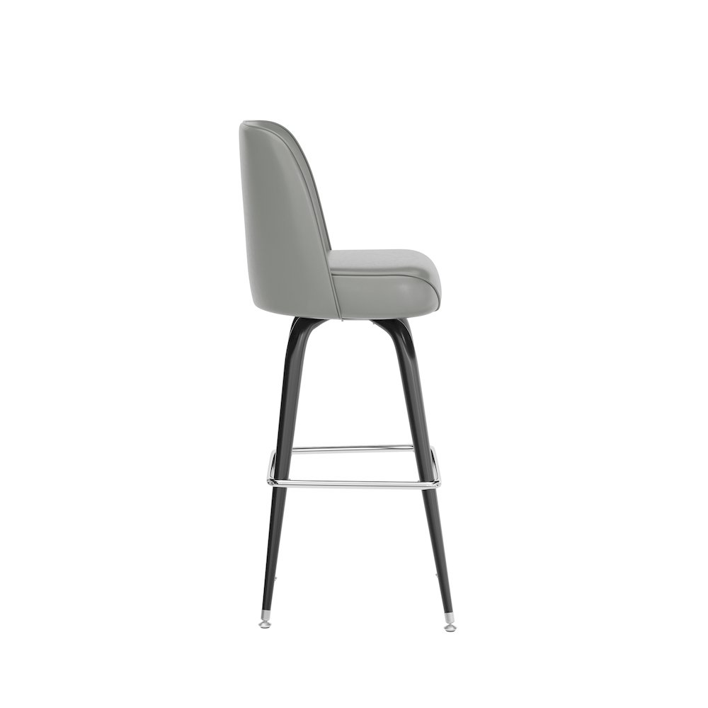 James Commercial Grade Metal Barstool with Gray Swivel Bucket Seat. Picture 9