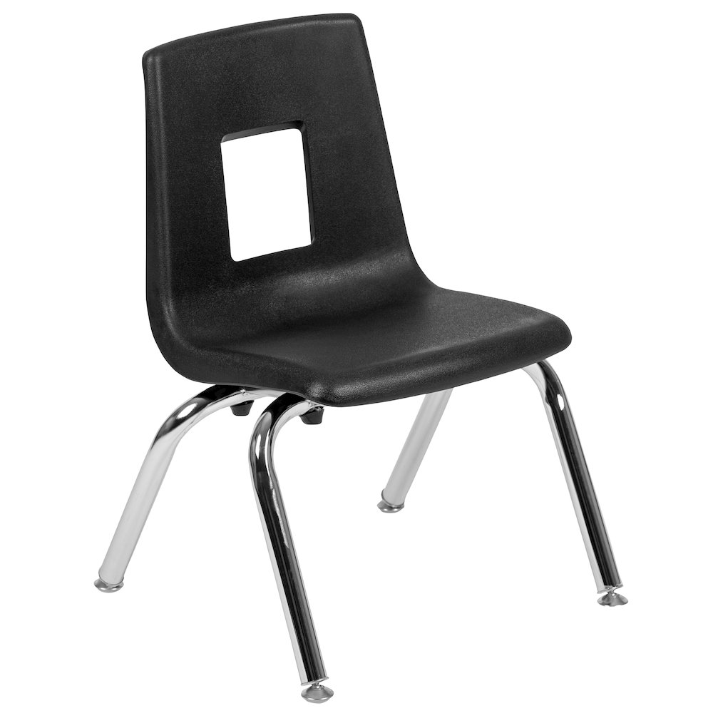Mobile 86" Wave Activity Table Set with 12" Student Stack Chairs, Grey/Black. Picture 13