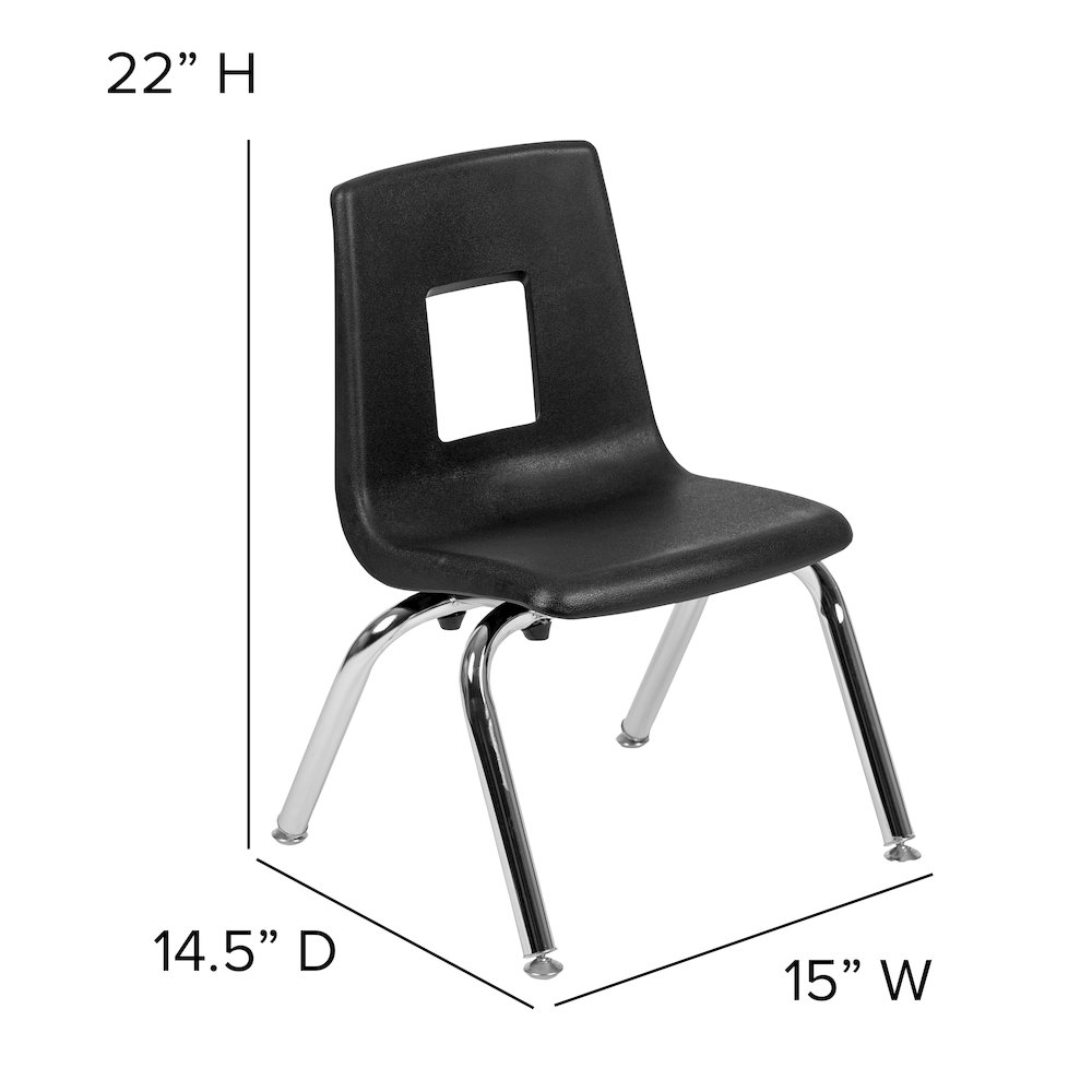 Mobile 60" Table Set with 12" Student Stack Chairs, Grey/Black. Picture 7